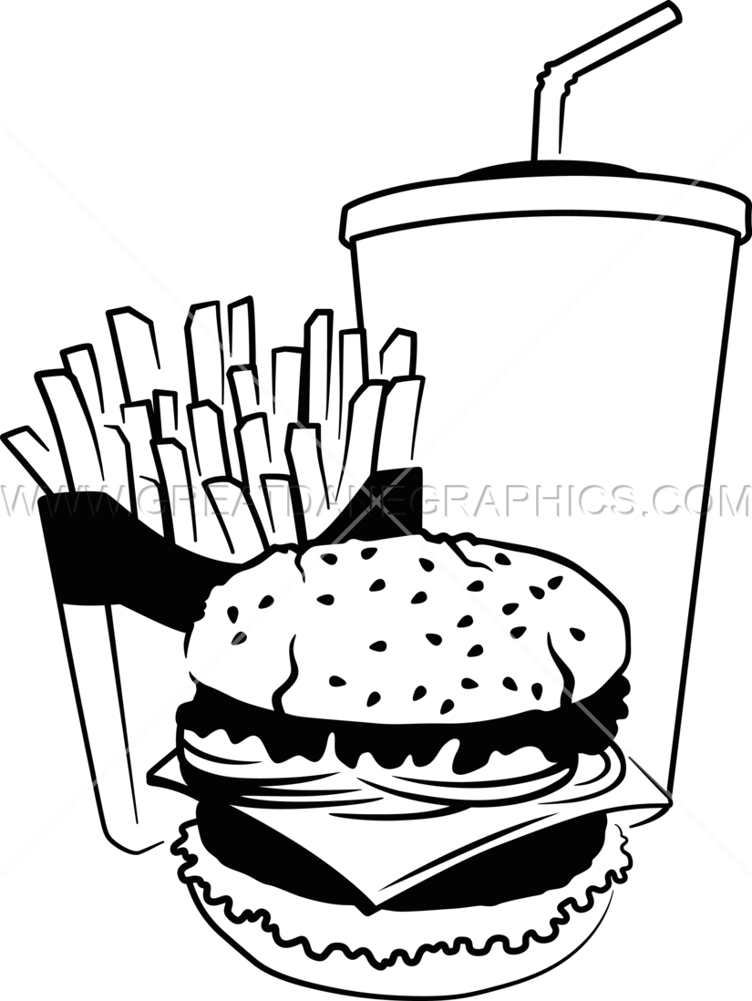 Burger And Fries Drawing