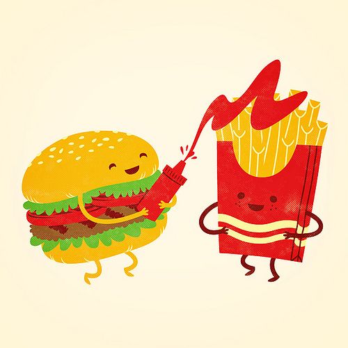 500x500 Burger And Fries, Having Some Fun Drawing, Printing, Painting