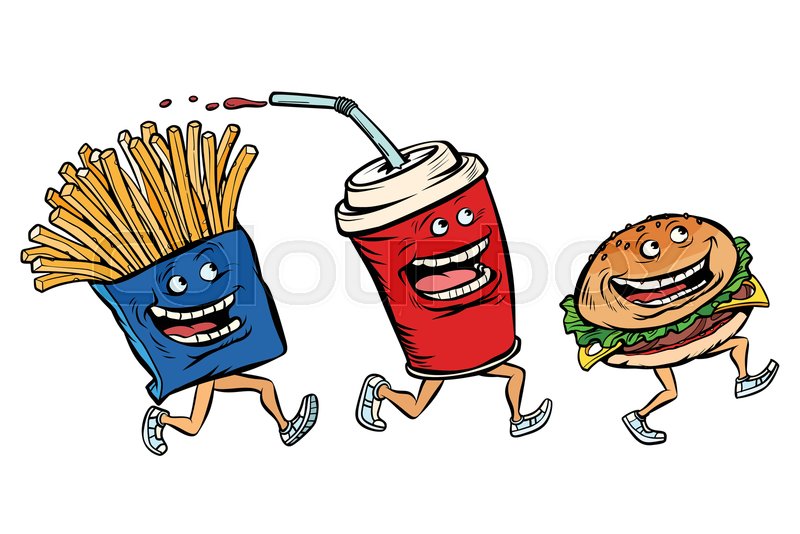 800x534 Characters Set Fast Food French Fries Stock Vector Colourbox