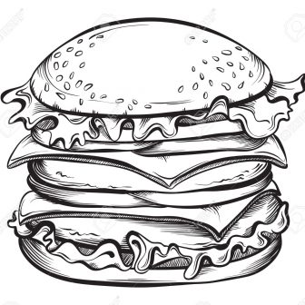 336x336 Burger Fries Drink Drawing Simple Pictures Durr Skin Advertisement