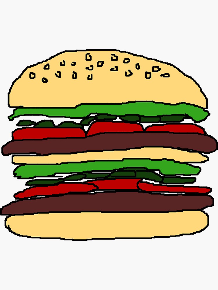 750x1000 Burger Drawing Sticker