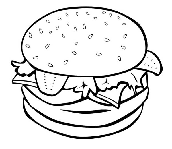 600x519 Burger Drawing Free Download