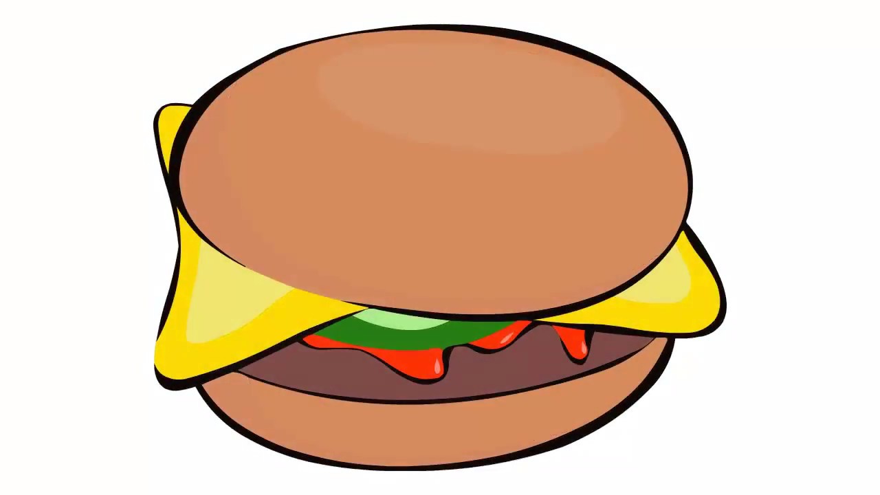 1280x720 How To Draw Burger For Kids
