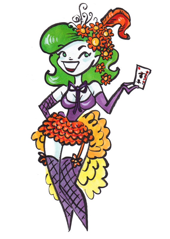 570x798 burlesque the joker pin up girl drawing batman geekery original