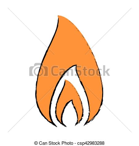 450x470 Drawing Fire Flame Burning Hot Design Vector Illustration