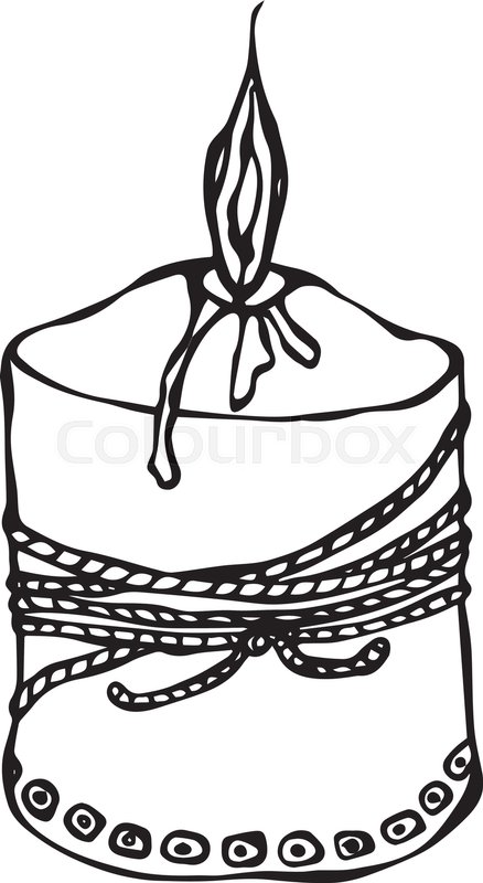 438x800 Fat Burning Candle With Ribbon Ink Stock Vector Colourbox
