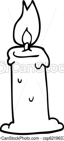 215x470 Line Drawing Cartoon Burning Candle