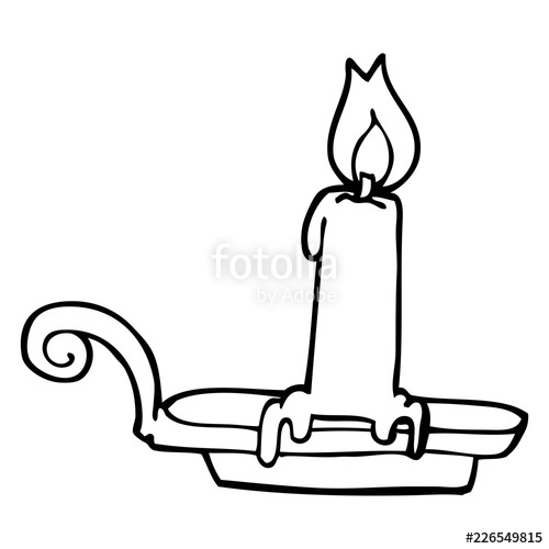 500x500 Line Drawing Cartoon Burning Candle Stock Image And Royalty Free