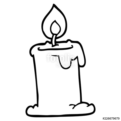 500x500 Line Drawing Cartoon Candle Burning Stock Image And Royalty Free