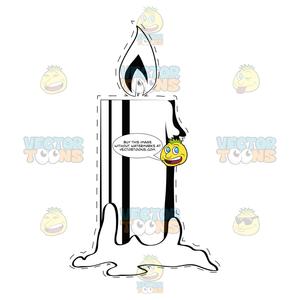300x300 Burning Candle With Dotted Outline Clipart Cartoons