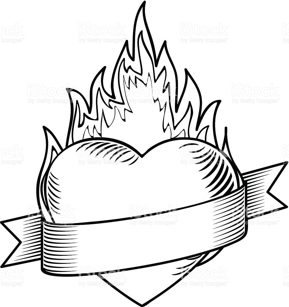 Burning Heart Drawing