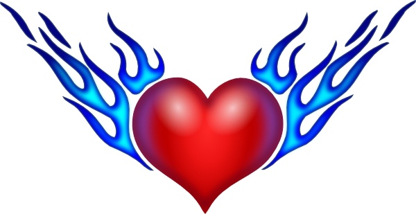 600x309 Burning Heart Clip Art Free Vector In Open Office Drawing