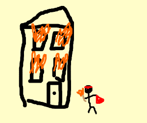 300x250 Burning Down The House Drawing