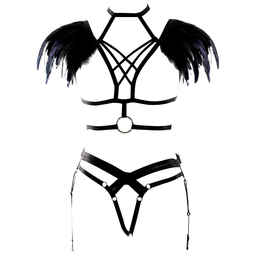 1010x1010 Black Feather Goth Wings Epaulettes Shoulder Burning Man Festival