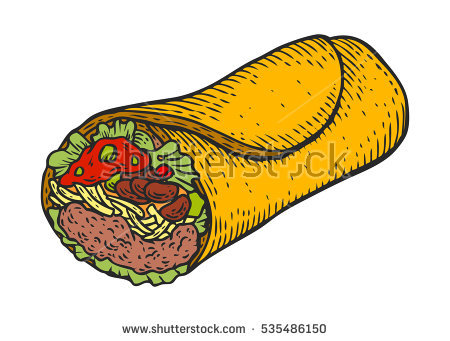 450x341 Collection Of Free Burrito Clipart Hand Drawn Amusement Clipart
