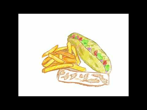 480x360 Drawing Process Of Fries, Tacos And Burrito In Procreate