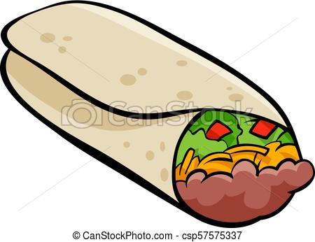 450x346 Mexican Burrito Tortilla Cartoon Illustration Cartoon