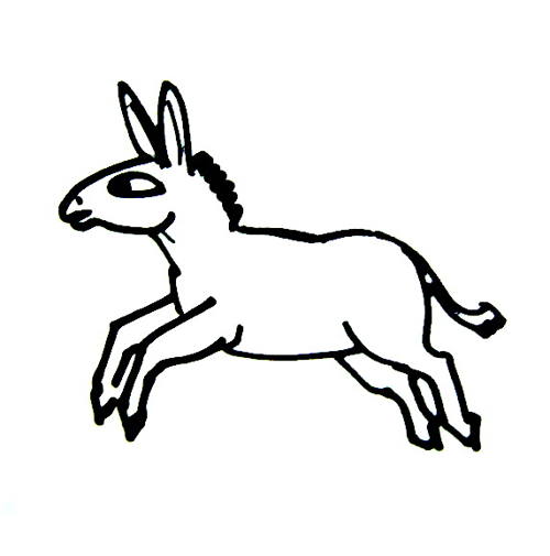 500x505 Donkey Coloring Pages