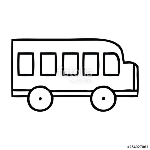 500x500 Line Drawing Cartoon School Bus Stock Image And Royalty Free