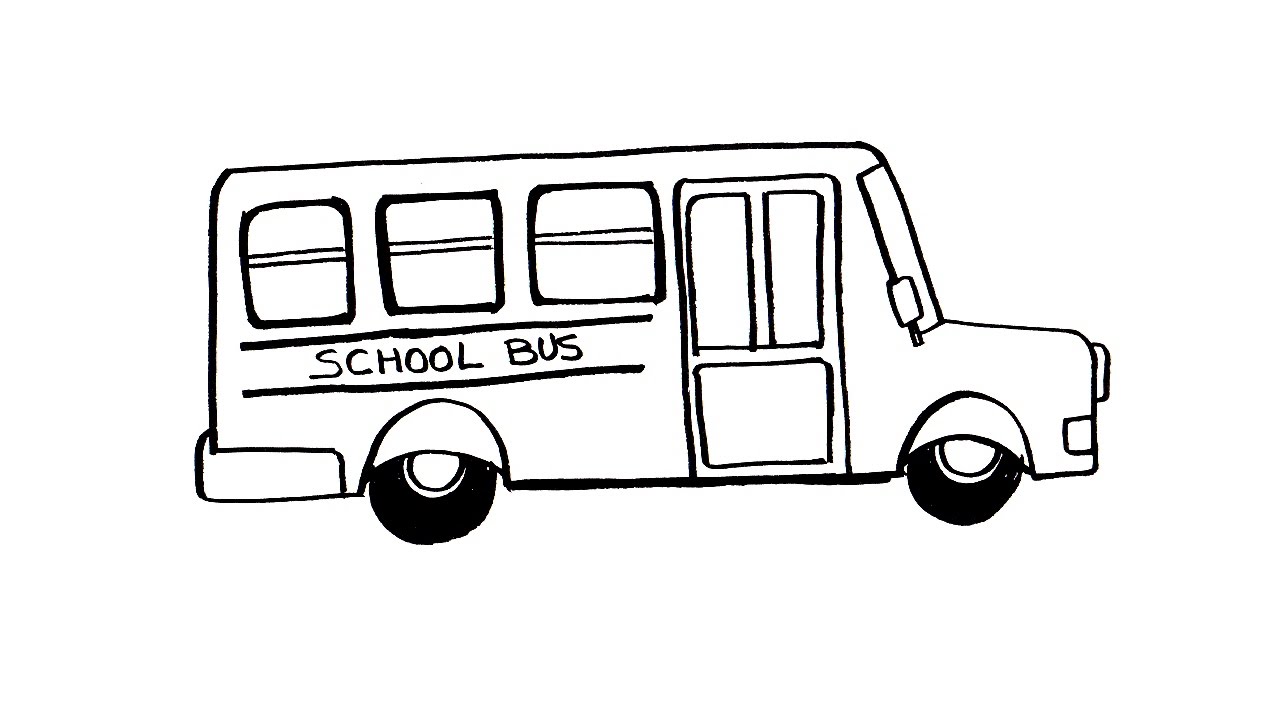 1280x720 How To Draw A School Bus Easy Step