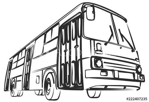 500x343 Sketch Of Bus Sketch Bushes