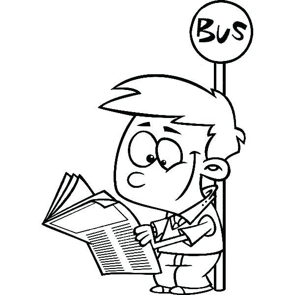 600x600 Bus Stop Sign Coloring Page