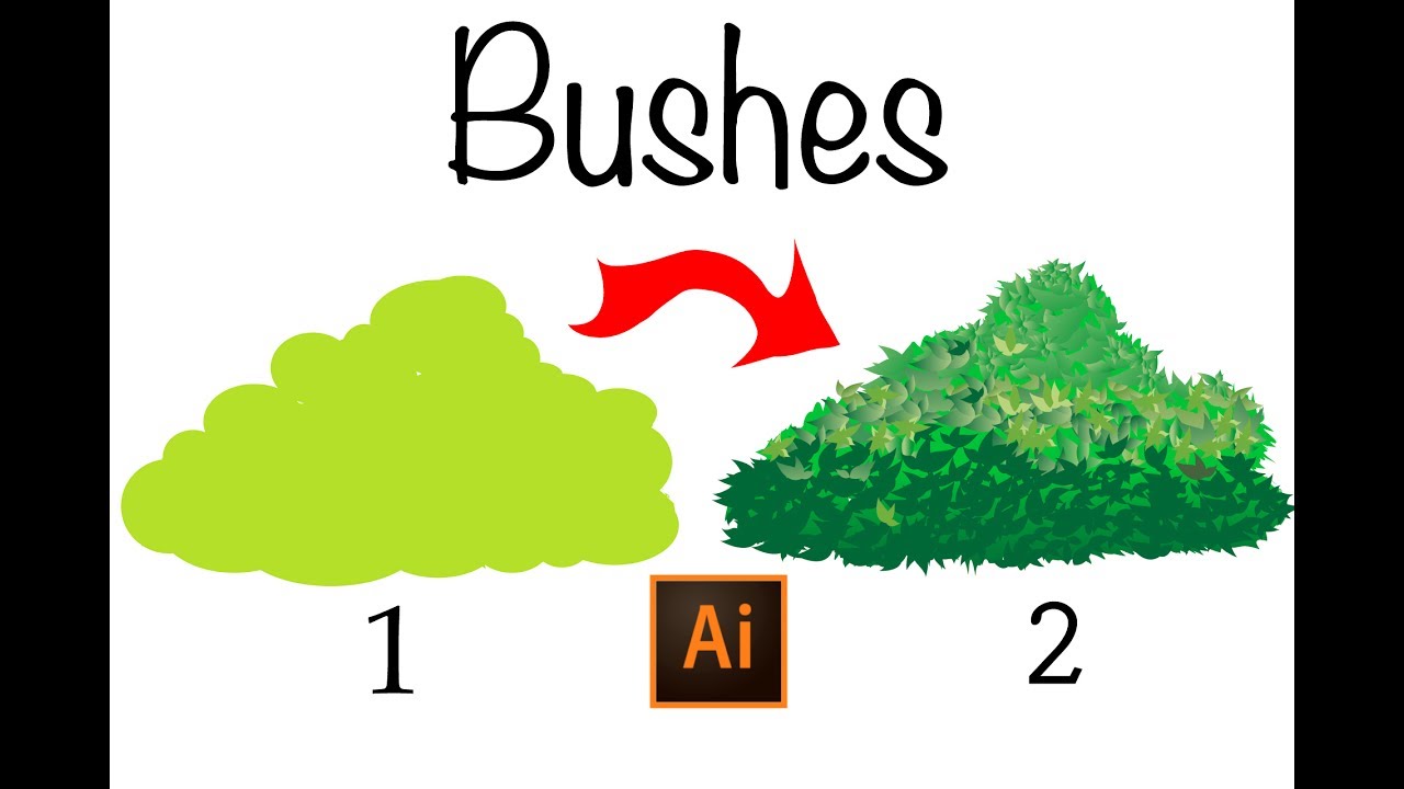 1280x720 learn how to draw bushes in illustrator,very easy way