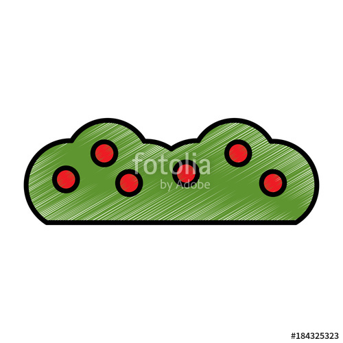 500x500 Video Game Bush Element Item Vector Illustration Drawing Stock