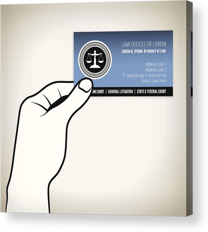 665x739 Holding Lawyer Business Card Acrylic Print