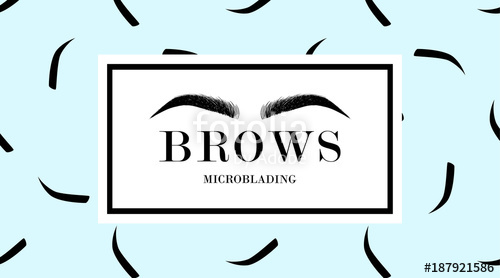500x278 Brow Design Logo Business Card Template With Hand Drawing Eyebrow