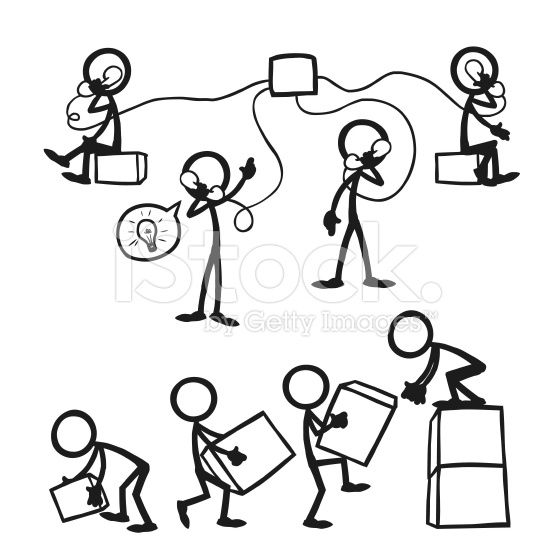 556x556 Stick Figure People Business Working Together Stock Vector Art