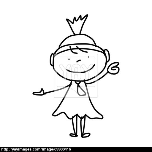 512x512 Hand Drawing Cartoon Concept Happy Business Woman Vector