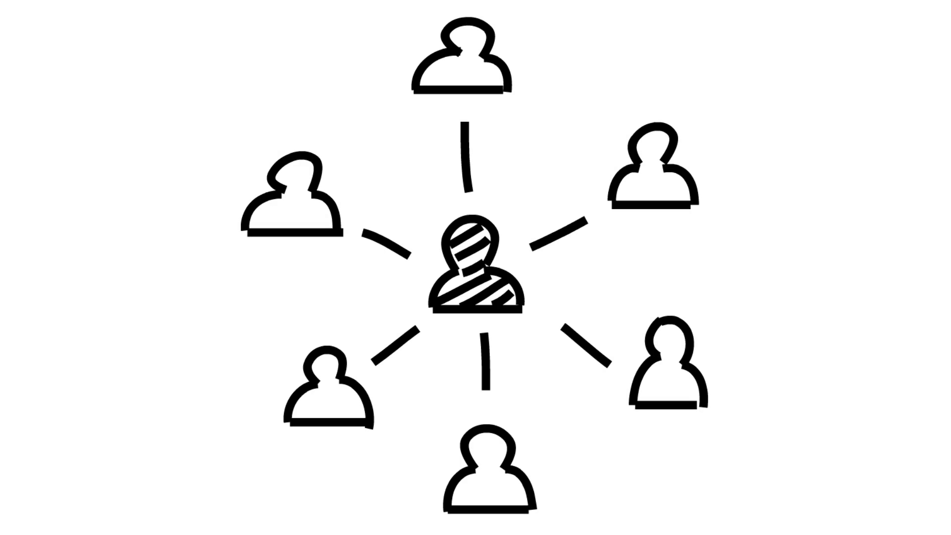 1920x1080 Business Networking Grouping Line Drawing Color Illustration