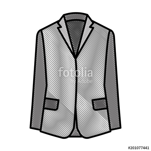 500x500 Formal Business Suit Jacket For Men Vector Illustration Drawing