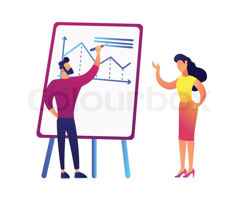 800x655 Businessman Drawing Chart On Board And Stock Vector Colourbox