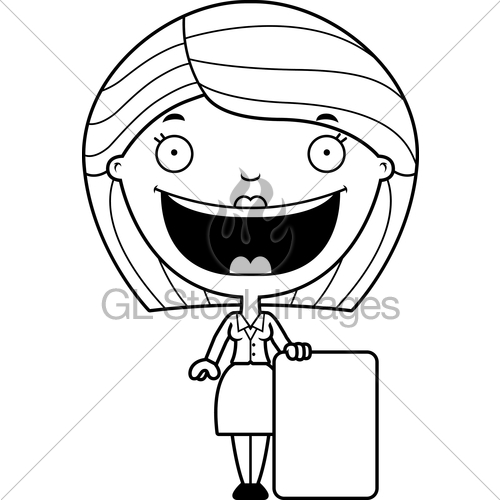 500x500 Cartoon Business Woman Sign Gl Stock Images