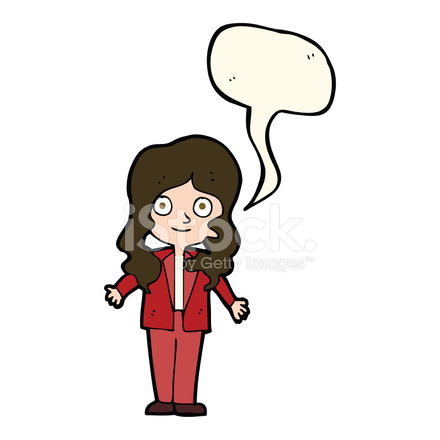 440x440 Cartoon Friendly Business Woman With Speech Bubble Stock Vector