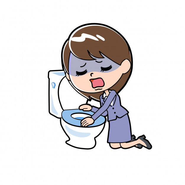 626x626 out line business woman toilet nausea vector premium download