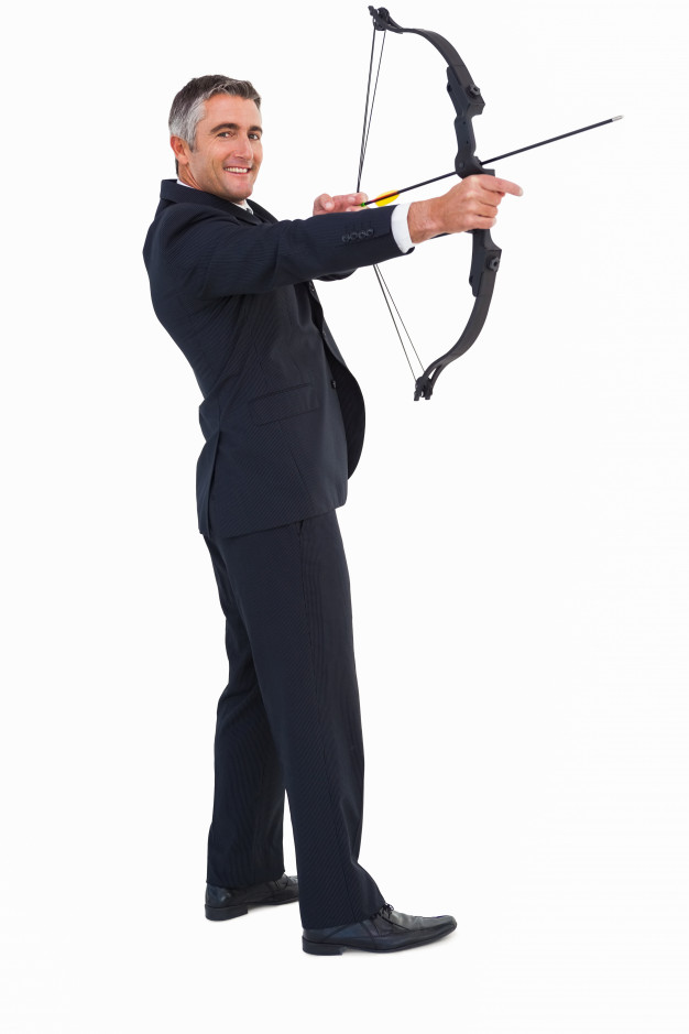 626x939 Smiling Businessman Drawing A Bow Photo Premium Download