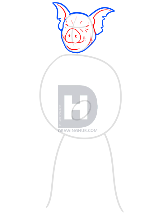 508x720 butcher drawing tutorial, step