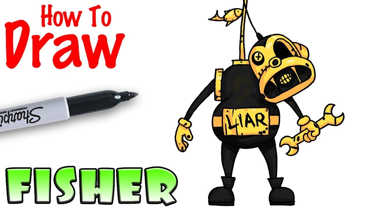 1280x720 how to draw fisher bendy and the ink machine