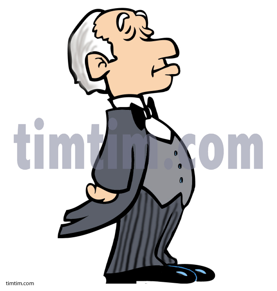 571x601 Free Drawing Of A Butler From The Category Occupations + Jobs