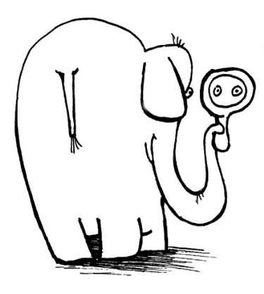 375x418 Shy Elephant Drawing
