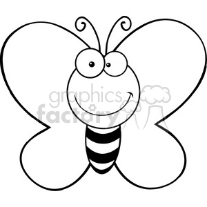 300x300 Royalty Free Clip Art Smiling Butterfly Cartoon Mascot