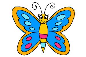 300x200 How To Draw A Butterfly For Kids
