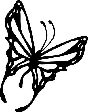 310x392 butterfly black and white silhouette png, clipart, black, black