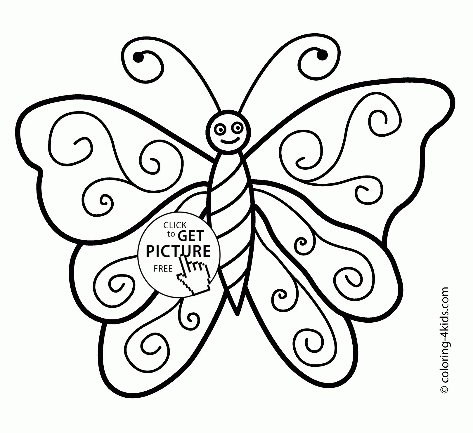 1619x1483 Butterfly Drawings Simple With Color Pink Black And White To Print