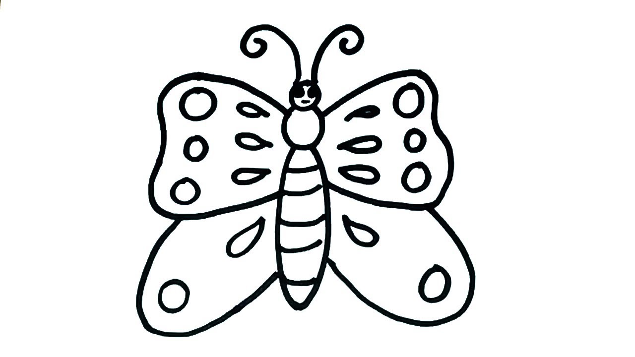 1280x720 How To Draw Butterfly Easy Butterfly Drawing For Kids