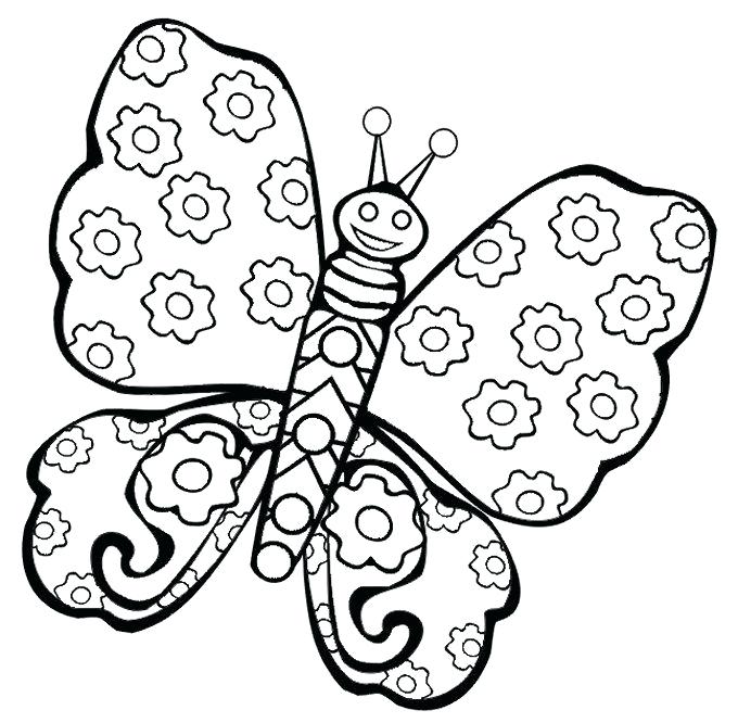 680x666 Butterflies Drawings For Kids