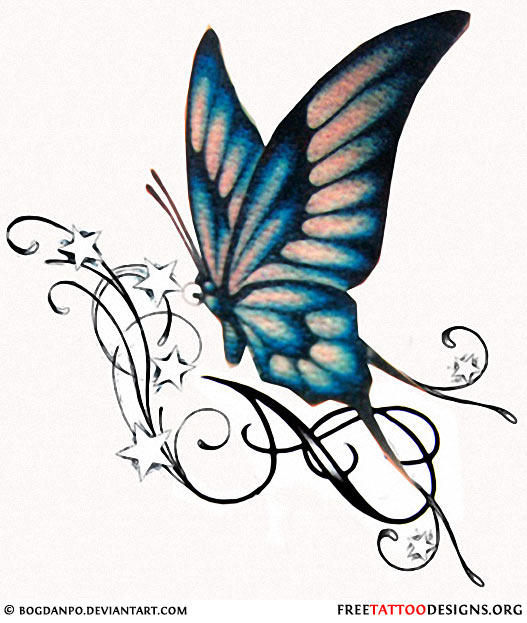 527x623 Butterfly Sketch Tattoo